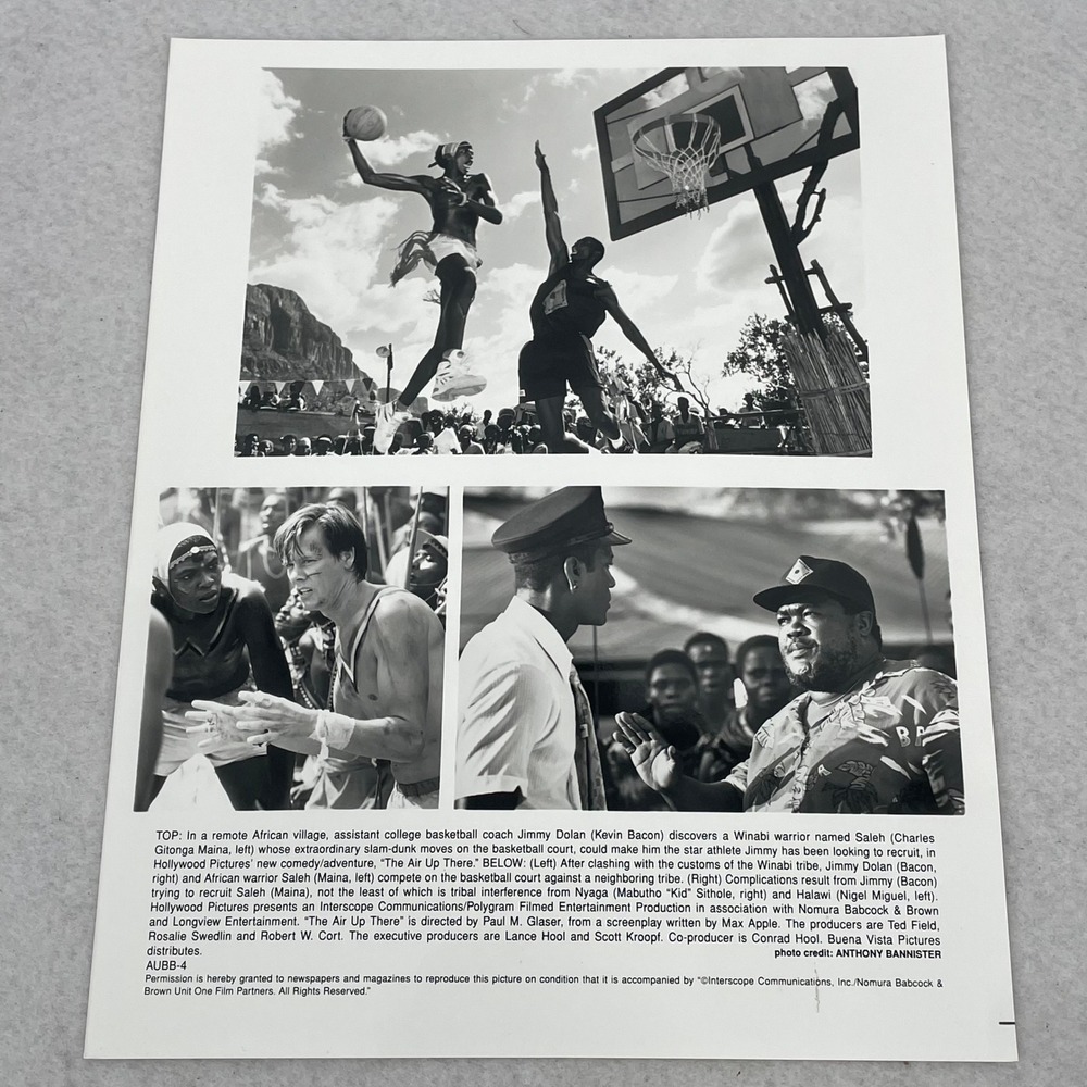 The Air Up There 94 Movie Press Kit Photo Kevin Bacon Basketball Vintage Stills